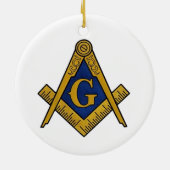 Freemason Masonic Square und Compass Freimaurerei Keramik Ornament (Hinten)