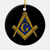 Freemason Masonic Square und Compass Freimaurerei Keramik Ornament (Vorne)
