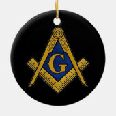 Freemason Masonic Square und Compass Freimaurerei Keramik Ornament (Hinten)
