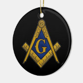 Freemason Masonic Square und Compass Freimaurerei Keramik Ornament (Links)