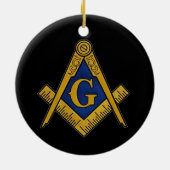 Freemason Masonic Square und Compass Freimaurerei Keramik Ornament (Hinten)