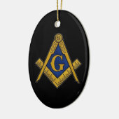 Freemason Masonic Square und Compass Freimaurerei Keramik Ornament (Links)