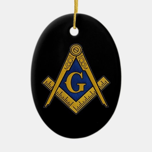 Freemason Masonic Square und Compass Freimaurerei Keramik Ornament (Vorne)