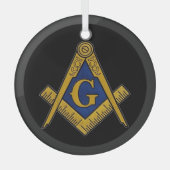 Freemason Masonic Square und Compass Freimaurerei Ornament Aus Glas (Vorderseite)