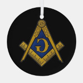 Freemason Masonic Square und Compass Freimaurerei Ornament Aus Glas (Rückseite)