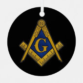 Freemason Masonic Square und Compass Freimaurerei Ornament Aus Metall (Vorderseite)