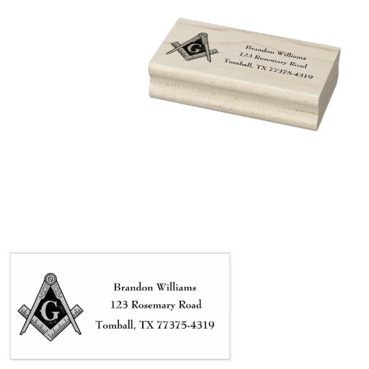 Freemason Masonic Square und Compass Gummistempel (Stempel)