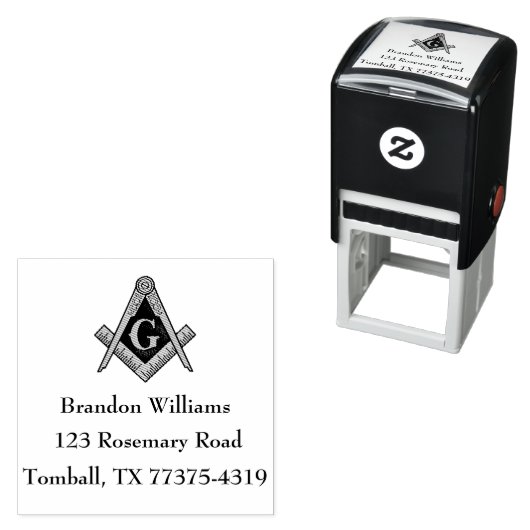 Freemason Masonic Square und Compass Permastempel (Beispiel)