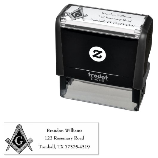 Freemason Masonic Square und Compass Permastempel (Beispiel)