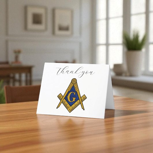 Freemason Masonic Square und Compass Vielen Dank Dankeskarte