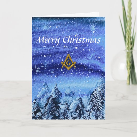 Freemason Masonic Square und Compass Weihnachten Dankeskarte (Vorderseite)