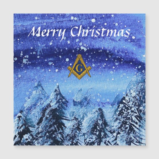 Freemason Masonic Square und Compass Weihnachten Magnetkarte (Vorderseite)
