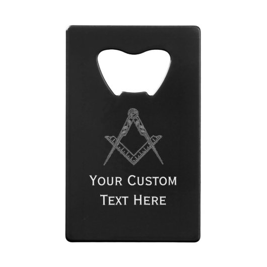 Freemason Masonic verleiht Black Square und Compas Geldbeutel Flaschenöffner (Vorderseite)