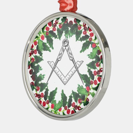 Freemason Masonic Weihnachtskranz Rustikal Ornament Aus Metall (Links)