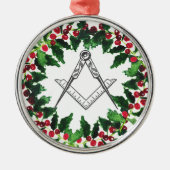 Freemason Masonic Weihnachtskranz Rustikal Ornament Aus Metall (Vorne)