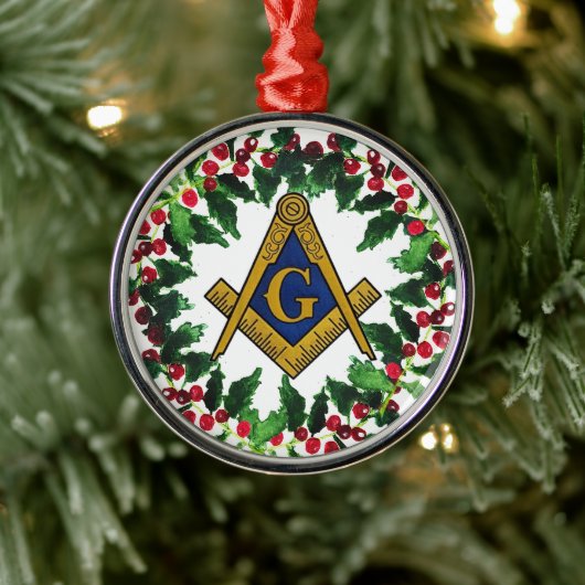 Freemason Masonic Weihnachtskranz Rustikal Ornament Aus Metall (Baum)