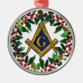 Freemason Masonic Weihnachtskranz Rustikal Ornament Aus Metall (Vorne)