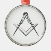 Freemason Masonic Weihnachtskranz Rustikal Ornament Aus Metall (Vorne)