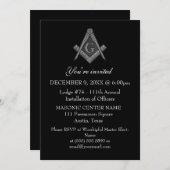 Freemason Masonry Black Masonic Einladung (Vorne/Hinten)