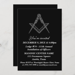 Freemason Masonry Black Masonic Einladung