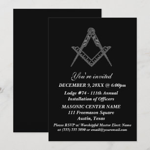Freemason Masonry Black Masonic Einladung