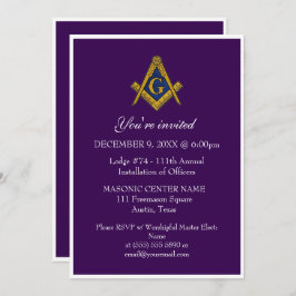 Freemason Masonry Black Masonic Lila Einladung