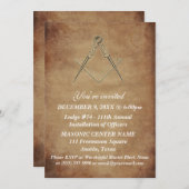 Freemason Masonry Brown Masonic Einladung (Vorne/Hinten)
