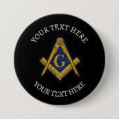 Freemason Masonry Masonic Black Square and Compass Button (Vorderseite)