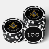 Freemason Masonry Masonic Black Square und Compass Pokerchips (Stapel)