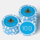 Freemason Masonry Masonic Blue Square und Compass Pokerchips (Stapel)