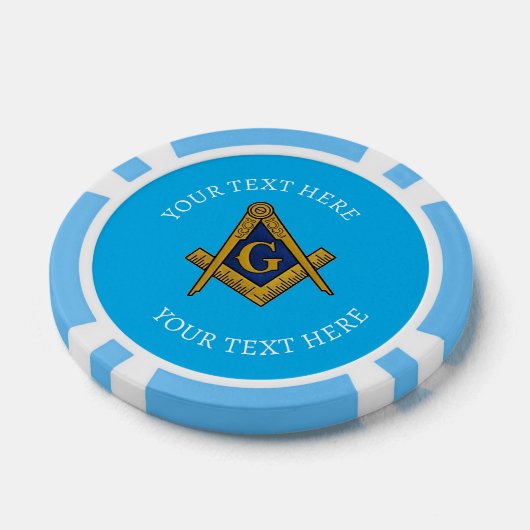 Freemason Masonry Masonic Blue Square und Compass Pokerchips (Einzeln)