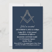 Freemason Masonry Navy Blue Masonic Einladung (Vorderseite)