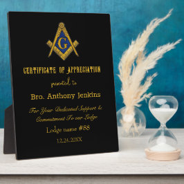 Freemason Master Mason Lodge Mauerwerk Fotoplatte