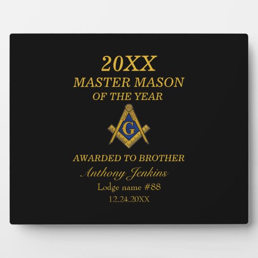 Freemason Master Mason Lodge Mauerwerk Fotoplatte (Vorderseite)