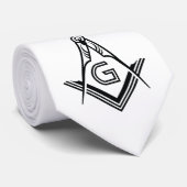 Freemason Necktie - Modern White Masonic Krawatte (Gerollt)