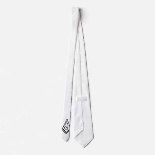 Freemason Necktie - Modern White Masonic Krawatte (Rückseite)