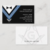 Freemason Officer Jewels Visitenkarte (Vorne/Hinten)