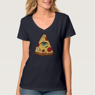 Freemason Pizza Great Eye Illustration mysteriös T-Shirt