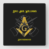 Freemason Quadratische Wanduhr (Vorderseite)