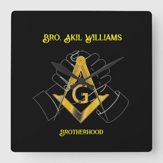 Freemason Quadratische Wanduhr (Vorderseite)