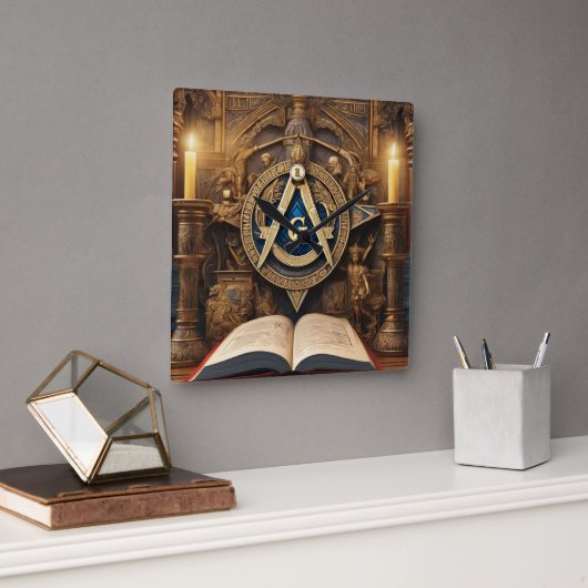 Freemason Quadratische Wanduhr (Büro)