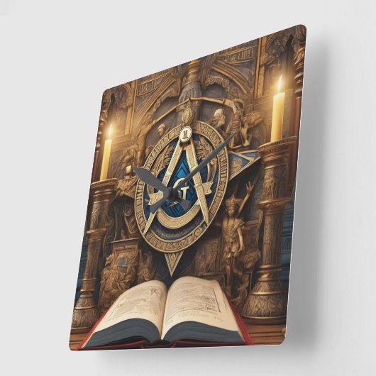Freemason Quadratische Wanduhr (Winkel)