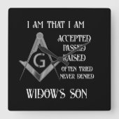 Freemason Quadratische Wanduhr (Vorderseite)