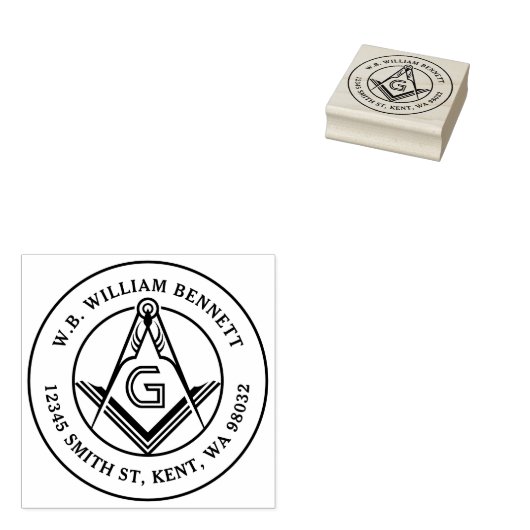 Freemason Square Compass Masonic Rücksendeadresse Gummistempel (Stempel)