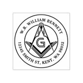 Freemason Square Compass Masonic Rücksendeadresse Gummistempel (Prägung)