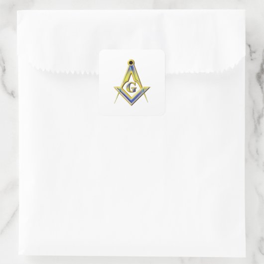 Freemason Square & Compasses Quadratischer Aufkleber (Tasche)