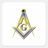 Freemason Square & Compasses Quadratischer Aufkleber (Vorderseite)
