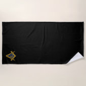 Freemason Square und Compass Masonic Black Strandtuch (Vorderseite)