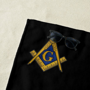 Freemason Square und Compass Masonic Black Strandtuch