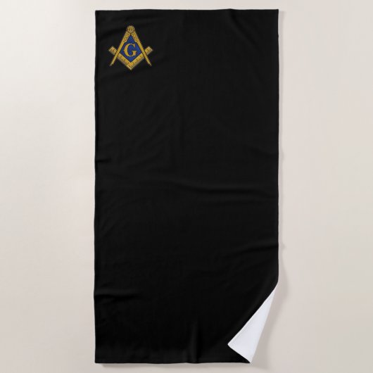 Freemason Square und Compass Masonic Black Strandtuch (Vorderseite)